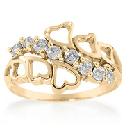649 / 659  Family Hearts Mothers Birthstone Ring