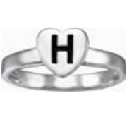 Heart Initial Stacking Ring