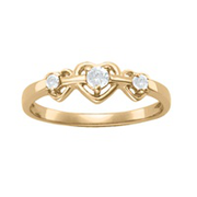 908 / 918 Triple Heart Mothers Birthstone Ring