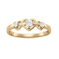 908 / 918 Triple Heart Mothers Birthstone Ring